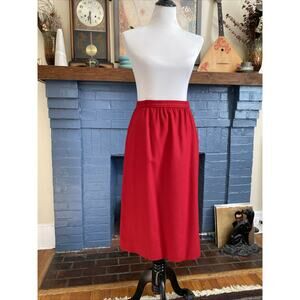 Vintage 60s Red Pencil Skirt 100% Virgin Wool Lined Women’s Size 10 Read / S